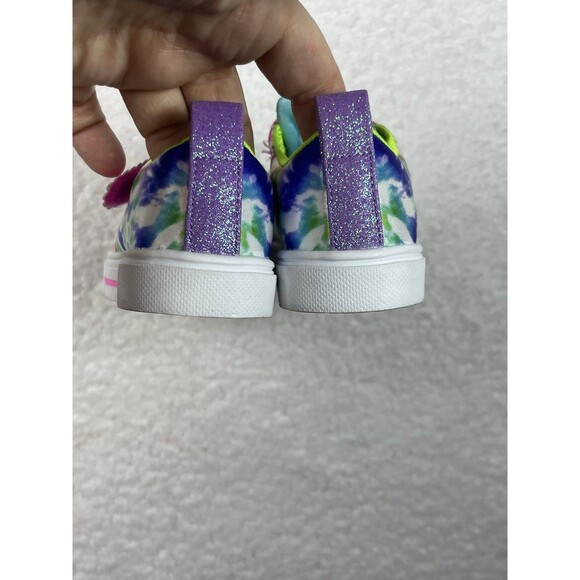 SKECHERS TWINKLE TOES GIRL TODDLER 7 SNEAKERS SEQUINS GLITTER LIGHT-UP FUN - Picture 9 of 11